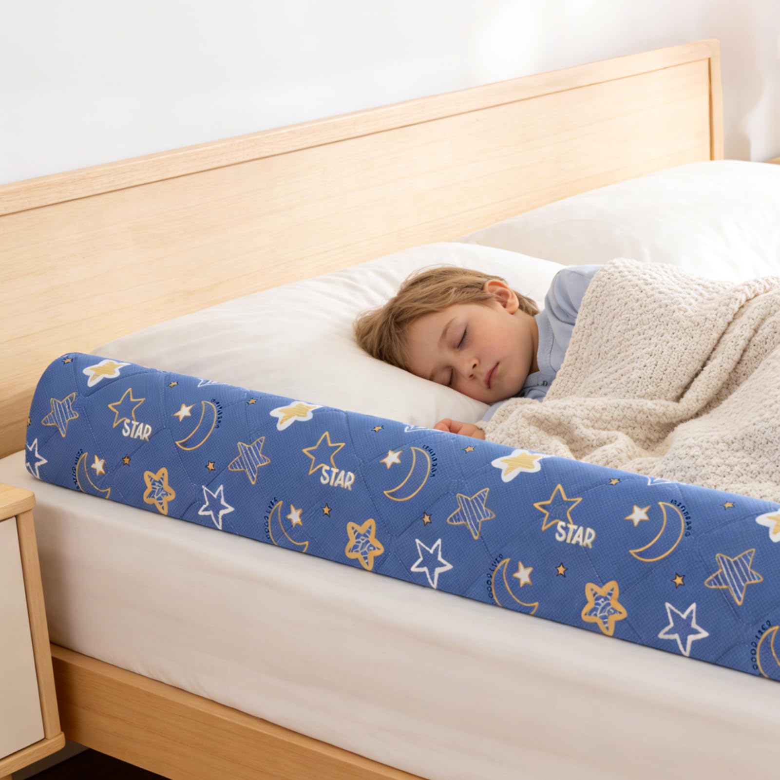 Ceekliybear Protector de cama (paquete de 2) protector de riel de seguridad de espuma con funda antideslizante, hipoalergénica, resistente al agua y lavable, riel de cama para niños, adultos y