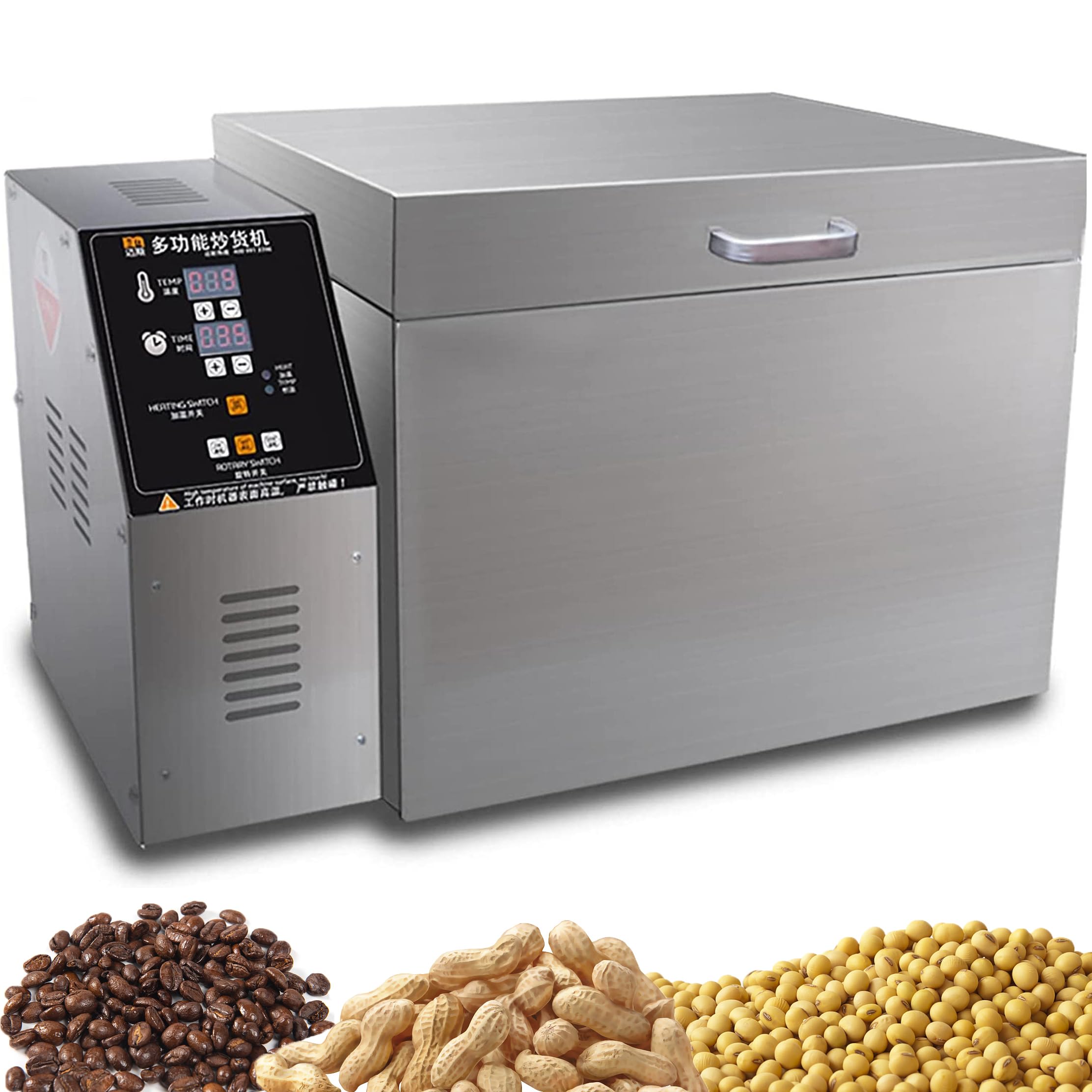 GTHTUHFD Coffee Roaster Machine Electric Bean Roaster, 2500Gstainless Steel Coffee Beans Roasting Machine Timing Temperature Adjustable