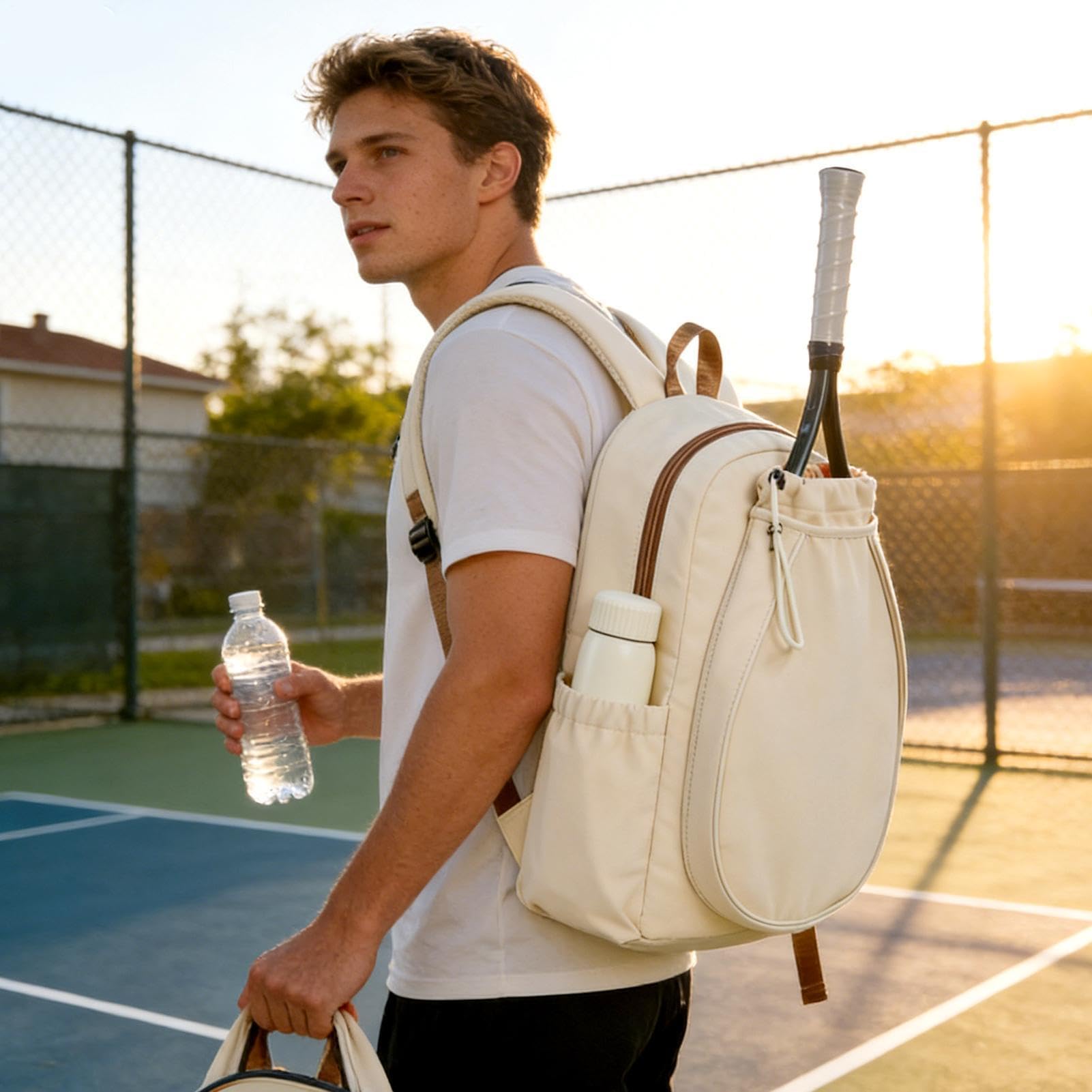 Pickleball-Paddel-Tasche, für Schläger, Fitness-Rucksack, 18-Zoll-Sportrucksack mit Schuhfach, wasserdichte Tasche, Sporttasche mit verstellbaren Trägern, Reise-Basketball-Fußball-Badminton-Aufbewahru