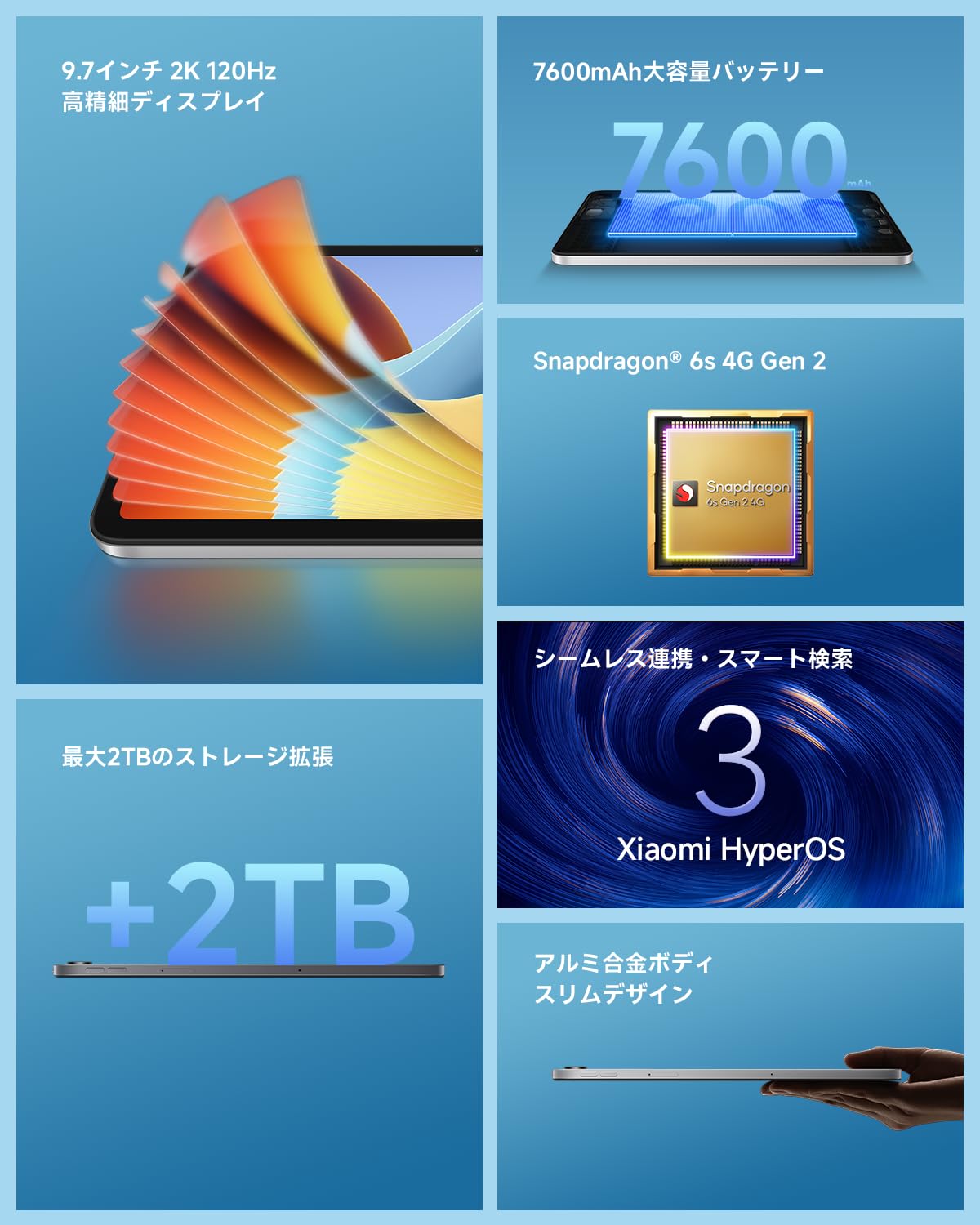 Amazon.co.jp: Xiaomi Redmi Pad 2 9.7 Tablet, 4 GB + 64 GB