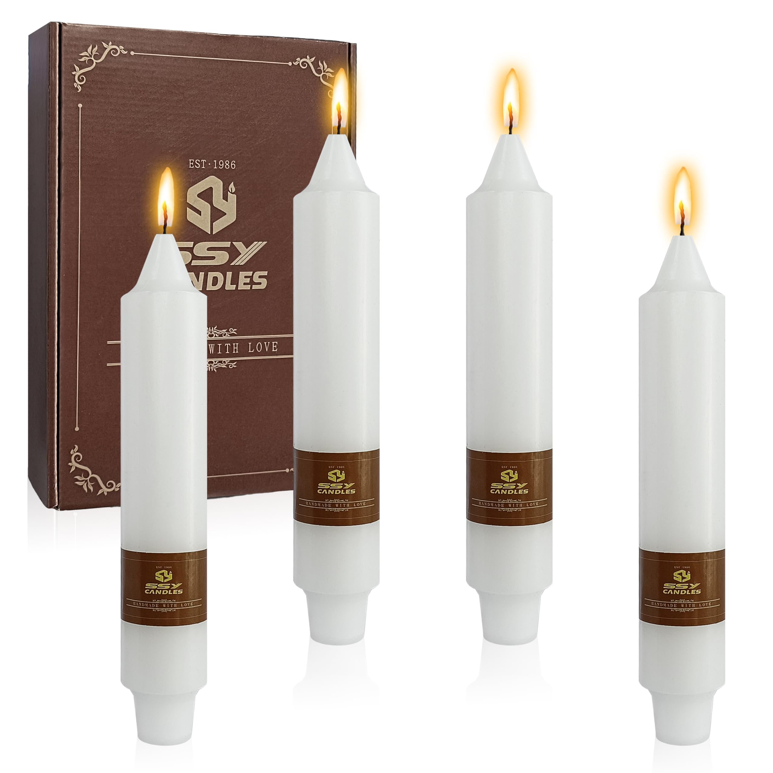 Candelabri bianchi conici da 17,8 cm, candele di cera non profumate, candele senza fumo, candele inodore per decorazioni per la casa, matrimoni, festività, vacanze