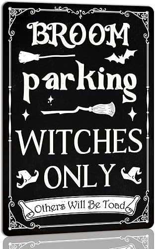 Letrero de lata con texto en inglés Not All Witches Live in Salem, decoración de Halloween, divertido letrero de metal para el hogar, cocina,