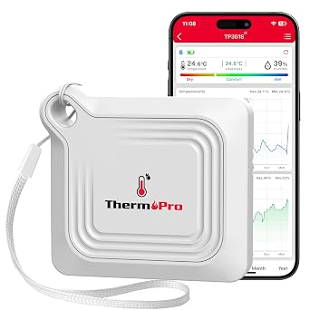 ThermoPro TempPro TP351 Bluetooth Hygrometer Thermometer for House, 80M Temperature and Humidity Monitor, Remote App Control Humidity Temperature Sensor, 2-Year Data Storage Export for Greenhouse Room