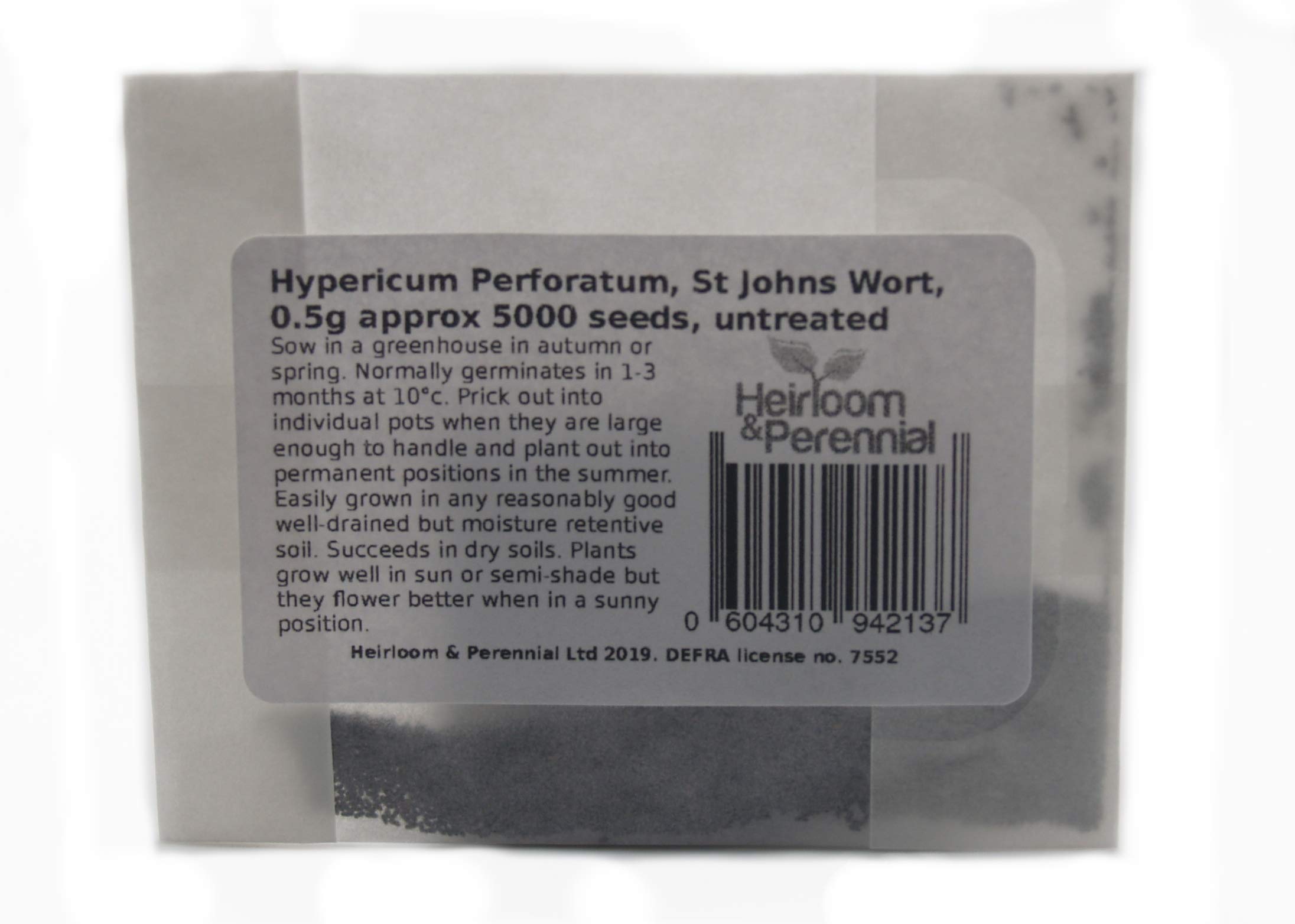 CRTGW Hypericum Perforatum, St Johns Wort, 0.5g Approx 500 Seeds, untreated