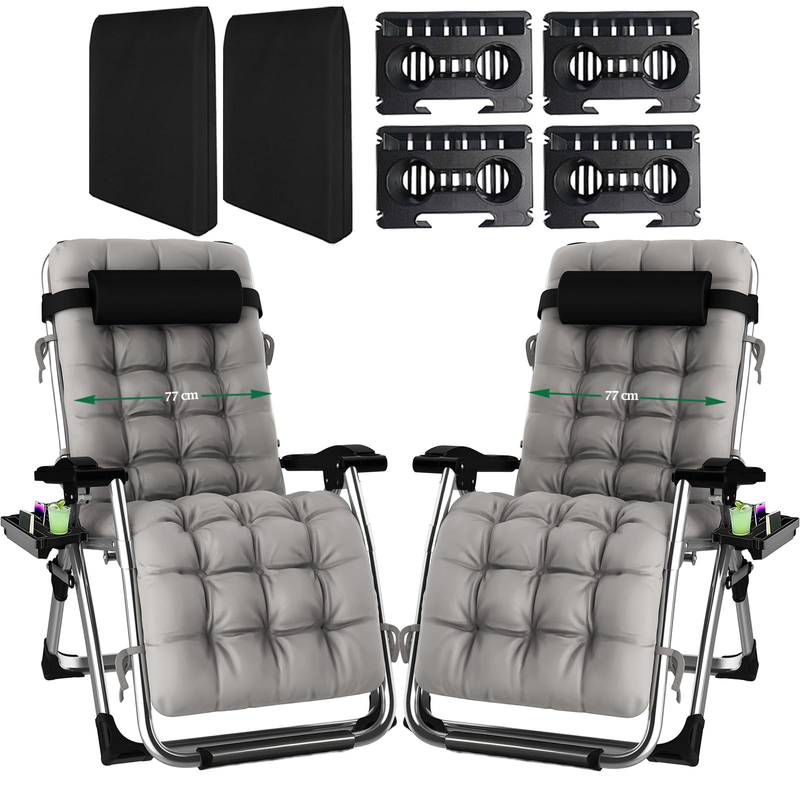 Transat de plage pliable zero gravity Fiutazge | Votre duo confort pour piscine et patio