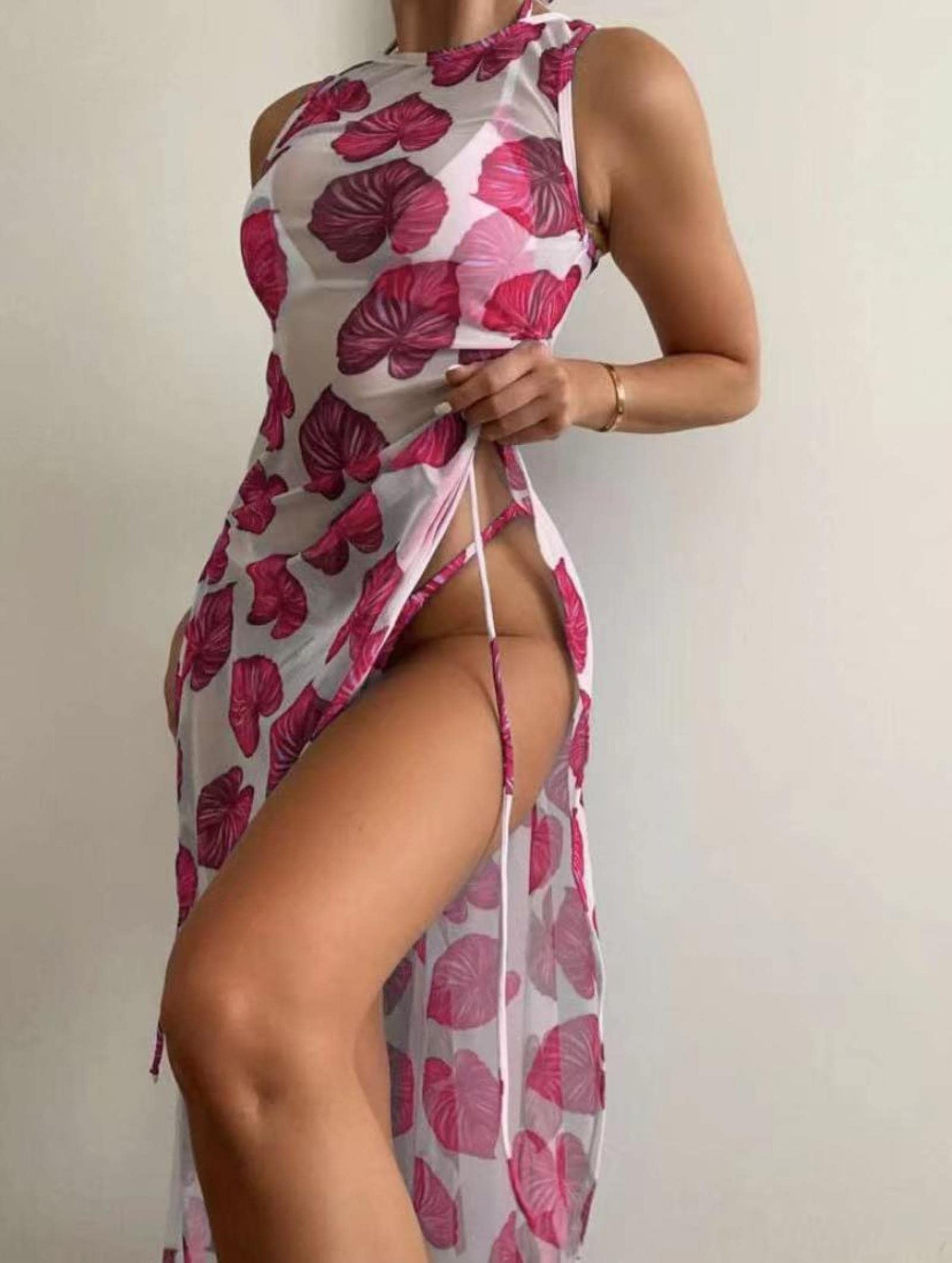 Bikini Sexy Club Wear 3-częściowy strój kąpielowy luksusowy damski dziewczęcy zestaw ze spódnicą plażową dla kobiet wiele kolorów-E, S