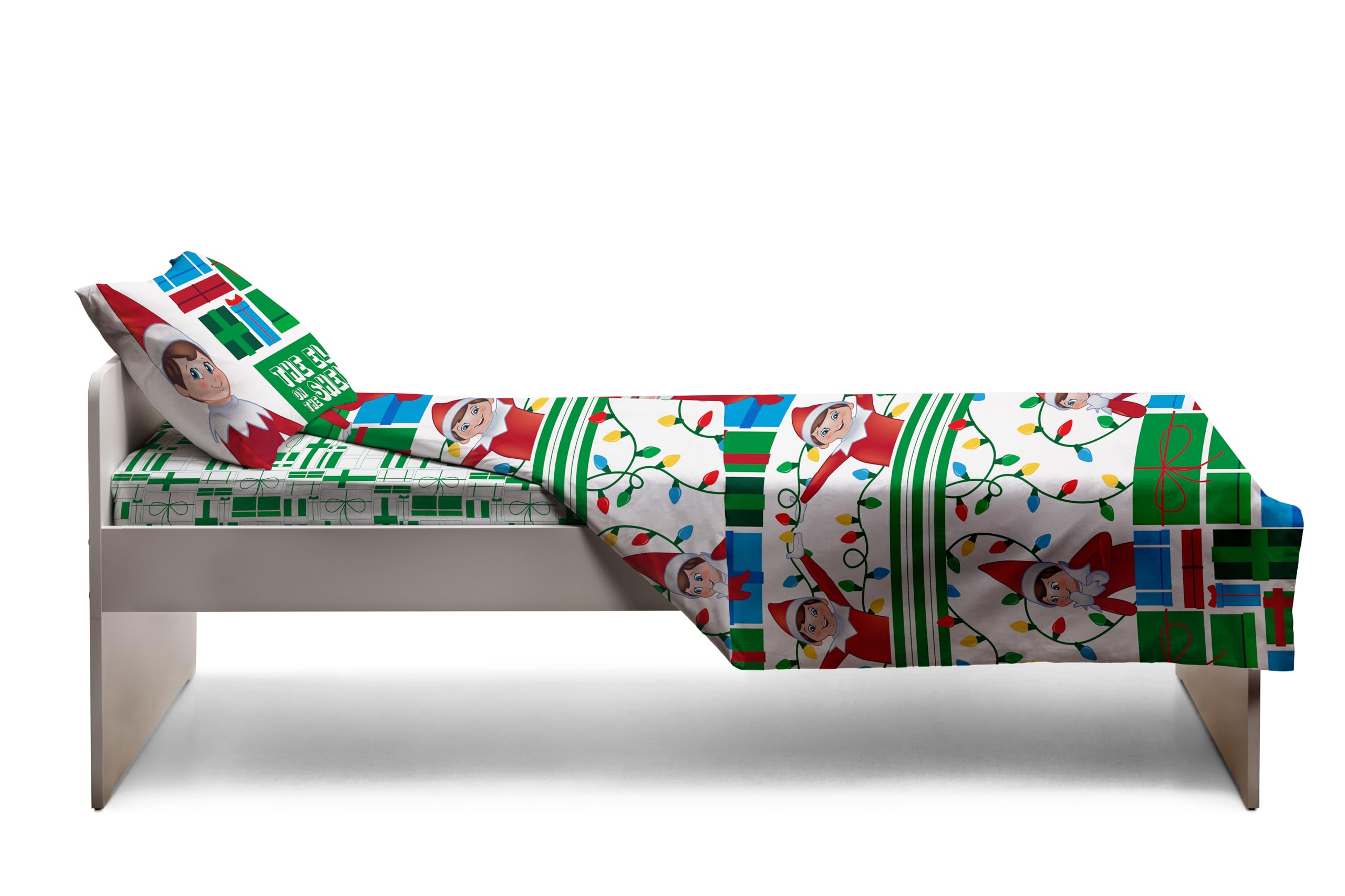 The Elf On The Shelf Single Bed Sheet Set, Single Bed Set, Top Sheet, Fitted Sheet, Pillowcase, 100% Cotton, Christmas - Image 4