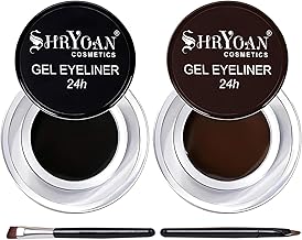 Shryoan 24-Hour Gel Eyeliner Duo - Black and Brown| Long-Lasting, Smudge-Proof | Gel Formula for Dramatic Eye Looks | Glossy Finish, Intense Colour |Travel Size - 4gm (Each)
