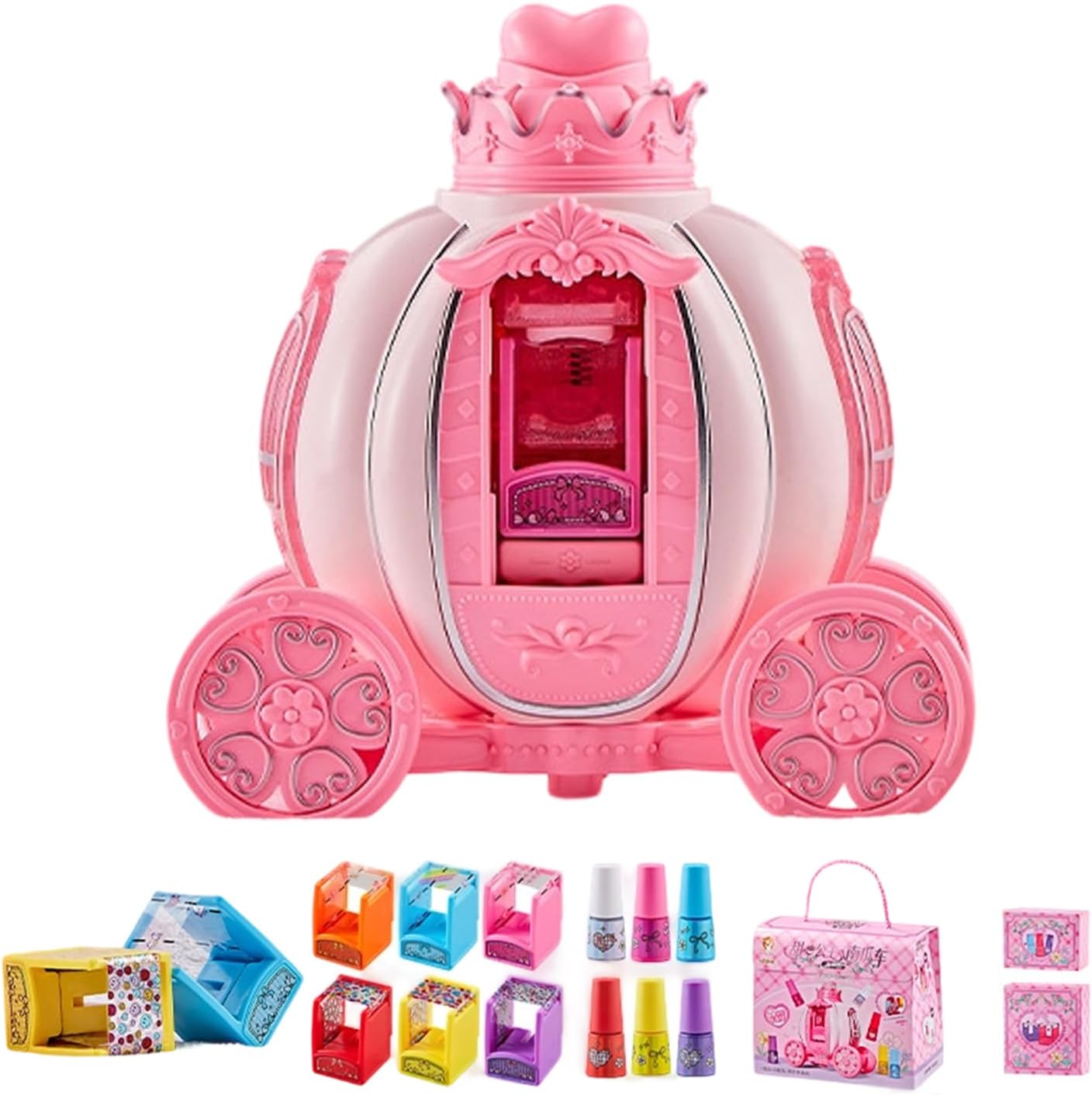 Girls Nail Kit - Kids Cosmetics Toy Setm, Creative Nail Decor Accessories | Safe Pretend Beauty Play Items for Birthday Holiday Classroom Party Bedroom Living Room Fun Use