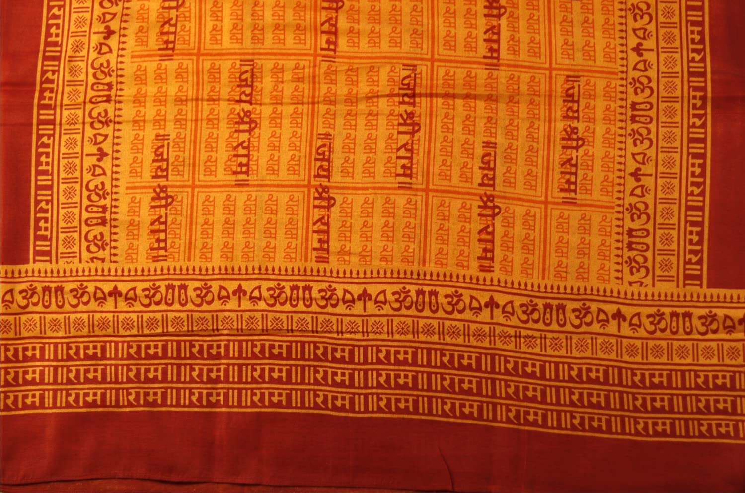 ASHIRWAD 100% Cotton Meditation Yoga Scarf Shawl Large Beach Wrap Hindu Prayer Stole OM Hare Krishna print (Scarf-03)
