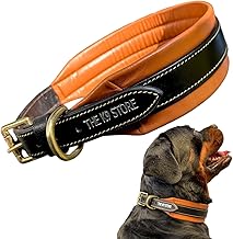 The K9 Store 100% Highgrade Leather Tan Colored Dog Collar for Neck with Brass Accesories in Extra for Dogs.Collar for Dogs,Dog Neck Collar (Brown Black Dual, Size Neck - Large (18.5-22.5 Inch))