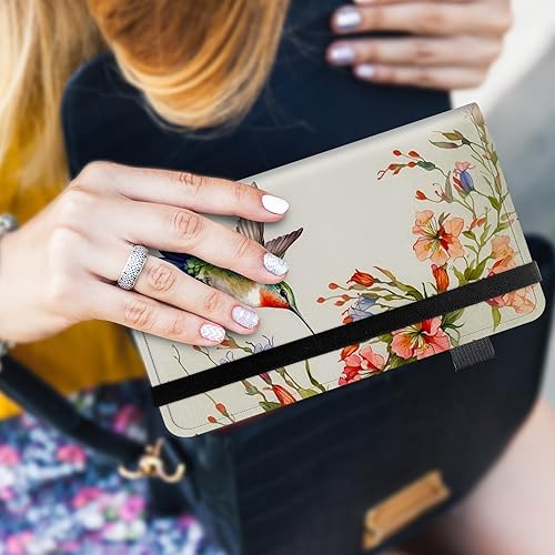 Vista 27 de Funda para chequera personal con diseño de tortuga marina verde, funda de piel sintética para hombres y mujeres, con ranuras para tarjetas, soporte