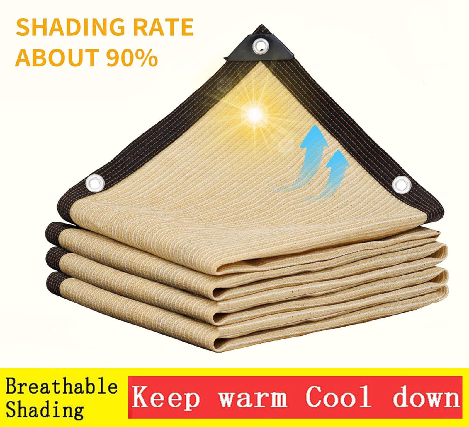 Tela Bei e de 3 x 5 m con protección UV y transpirable para invernaderos y peras, 90 % de bloqueo solar, red de refrigeración térmica para jardín, ideal para exteriores