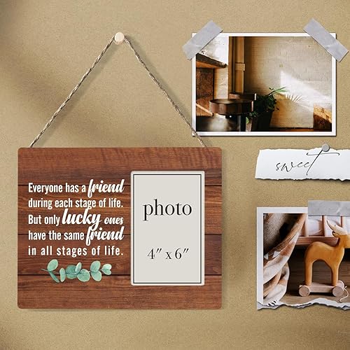 Miniatura 4 de Nurawo Regalos de amistad para mujeres, amigos, hombres, regalos para amigos, marco de fotos de madera para mejores amigos, marco de fotos de madera