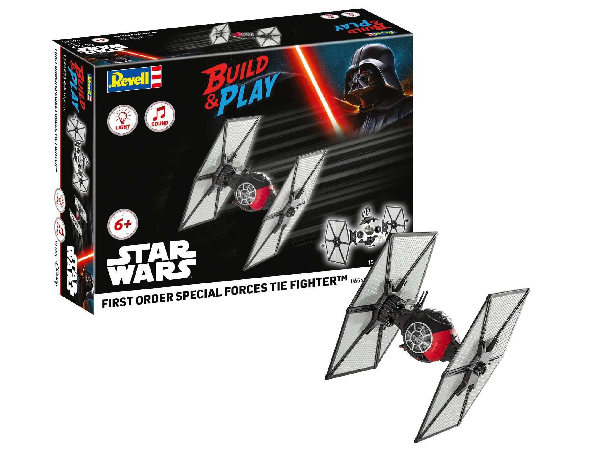 Revell 06565 Build & Play: Star Wars First Order Special Forces TIE Fighter, With Authentic Lights & Sounds