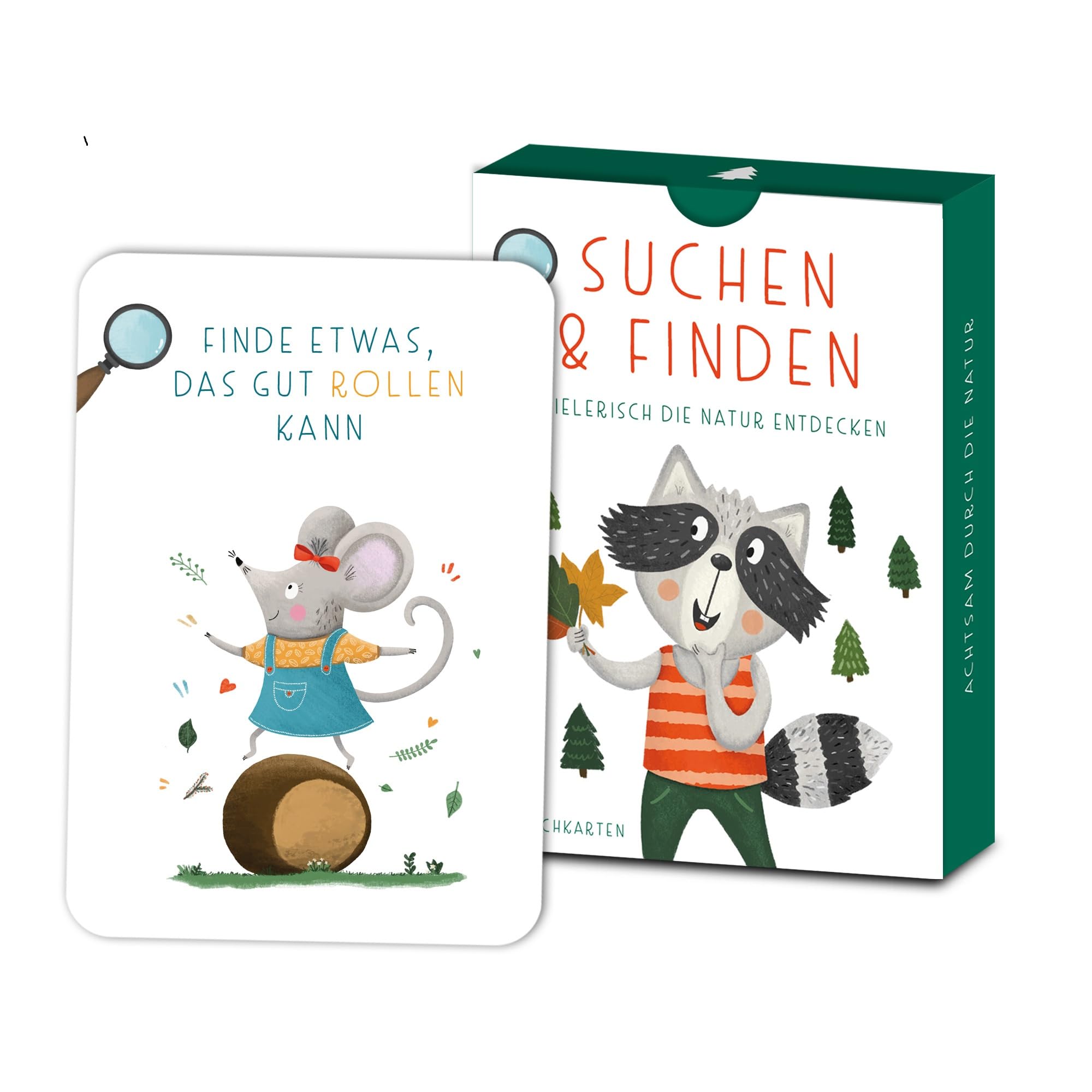 Rüsselfuchs Outdoor Schatzsuche für Kinder - Suchen & Finden - Achtsamkeit in der Natur - Finde Es Spiel - Entdeckerkarten - Spielzeug für Mädchen & Junge - Spiele ab 4, 5, 6, 7, 8 Jahre