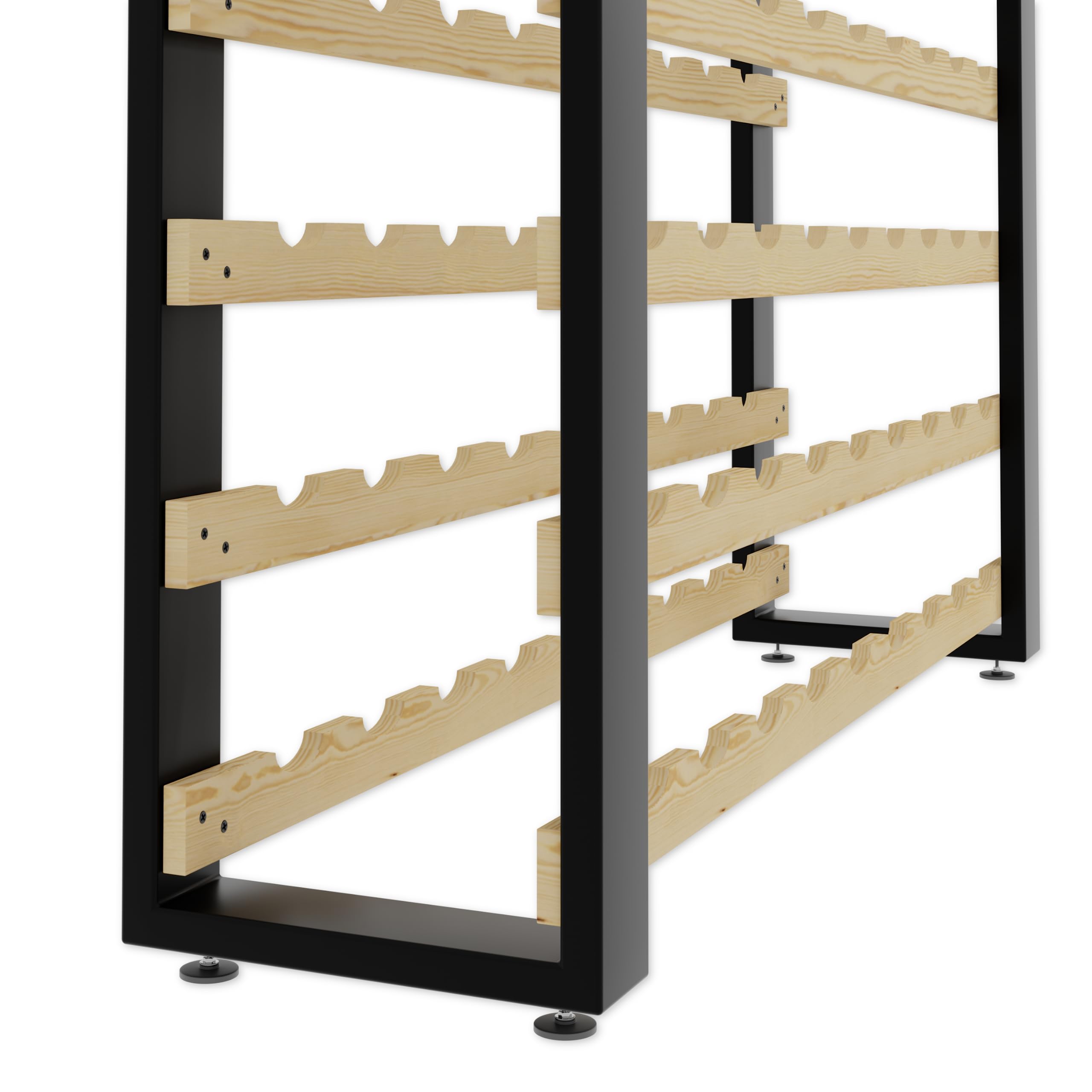 Lenmar Série RW Casier à vin en bois pour bouteilles, étagère de cave LOFT 135, 204 x 104 x 27, 135 bouteille