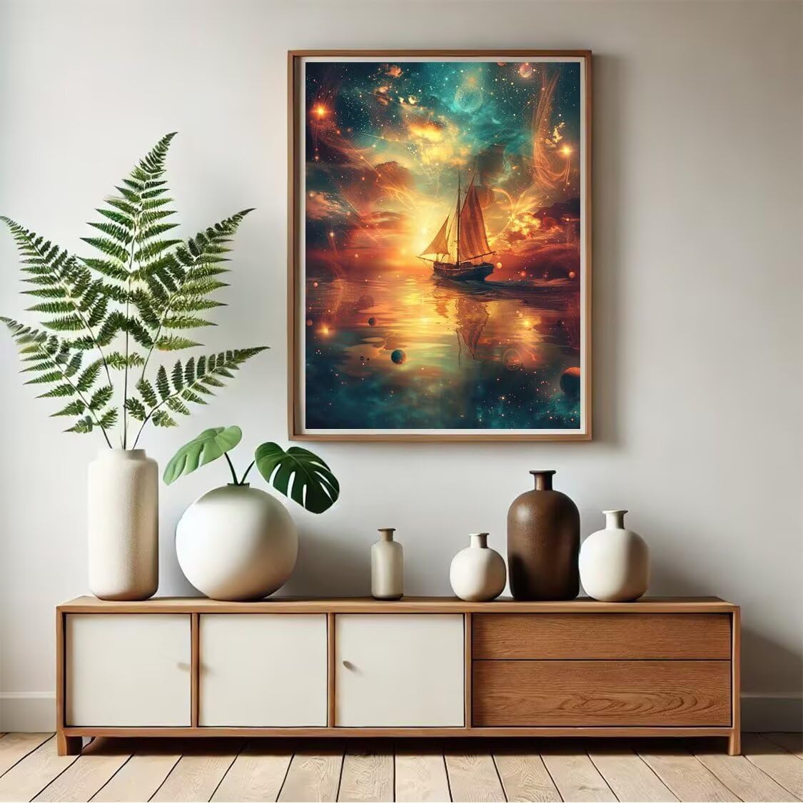 Kit de Peinture Numero Adulte Navire, Peinture par Numéros Adulte Enfant Débutants Lac, avec Pinceaux et Acryliques Kits, Bricolage Activité Manuelle Loisirs Créatifs Décor Maison 80x100cm YH2-35