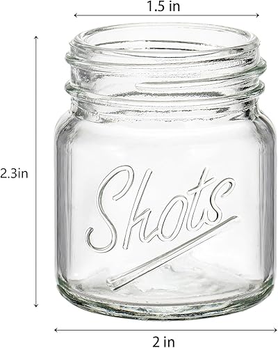 Miniatura 2 de Lawei Paquete de 24 vasos de chupito de 2 onzas, mini tarros de masón, vasos de chupito transparentes, vasos pequeños para vodka, whisky, tequila,