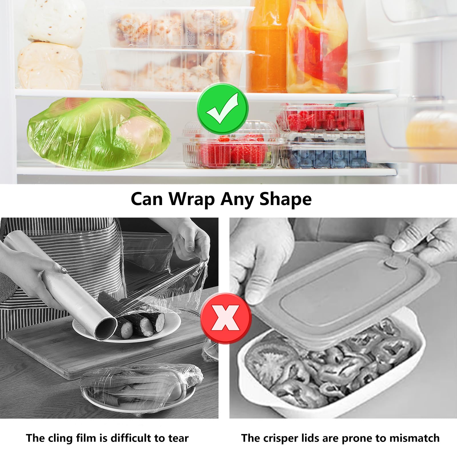 120 Pezzi Copertura per Alimenti, Coprivivande con Elastico Copertura in Plastica per Alimenti Coprivivande Plastica Riutilizzabili per la Protezione della Freschezza delle Verdure (3 Colori)