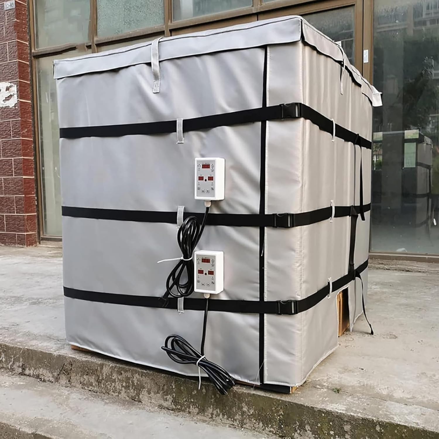 Koc grzejnika bębnowego, elektryczna kurtka grzewcza do IBC Tote, kontrola temperatury 0-150 ° C, ochrona przed zamrożeniem, odłączana konstrukcja do zastosowań przemysłowych w niskich temperaturach