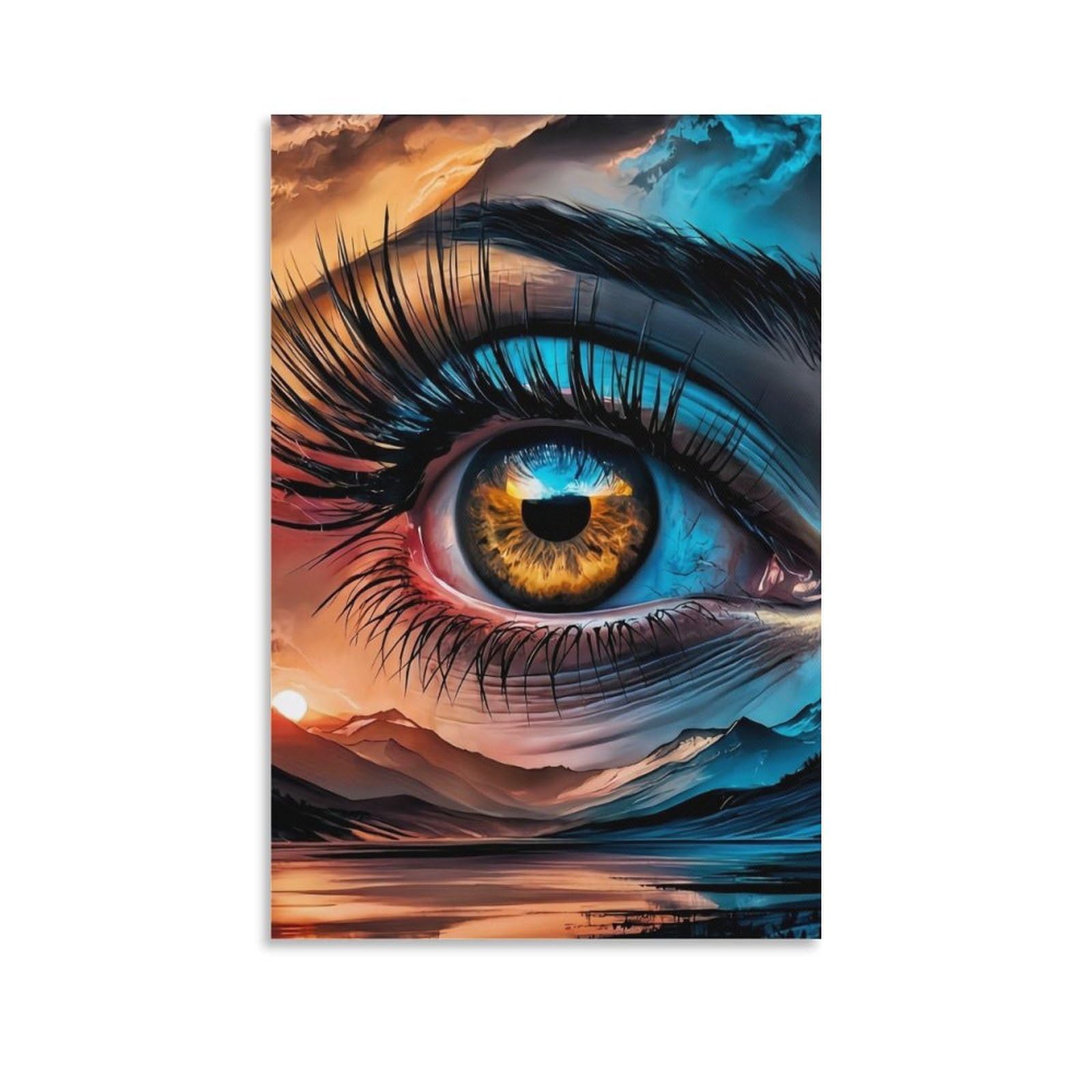 DHBANEIOK Epic Eye Landscape Poster Artwork Giclee Canvas Prints Modern Canvas Wall Art Picture Wall Hanging for Bedroom Living Room Decor 16x24inch(40x60cm)