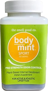 Body Mint Sport, Extra Strength Chlorophyll Deodorizing Supplement for Full Body Freshness, Aluminum-Free Plant-Based Internal Deodorant, Designed for Active and Athletic Lifestyles, 50 tabs
