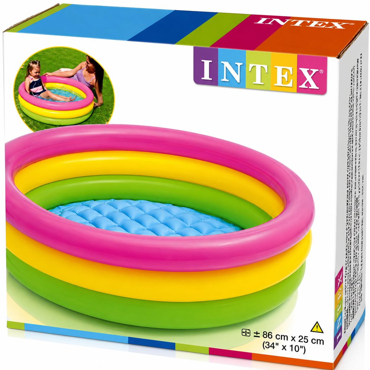 Sunset Glow Baby Pool | Inflatable PVC Vinyl | 86 cm x 25 cm | 3-Ring Design for Toddlers-image-24