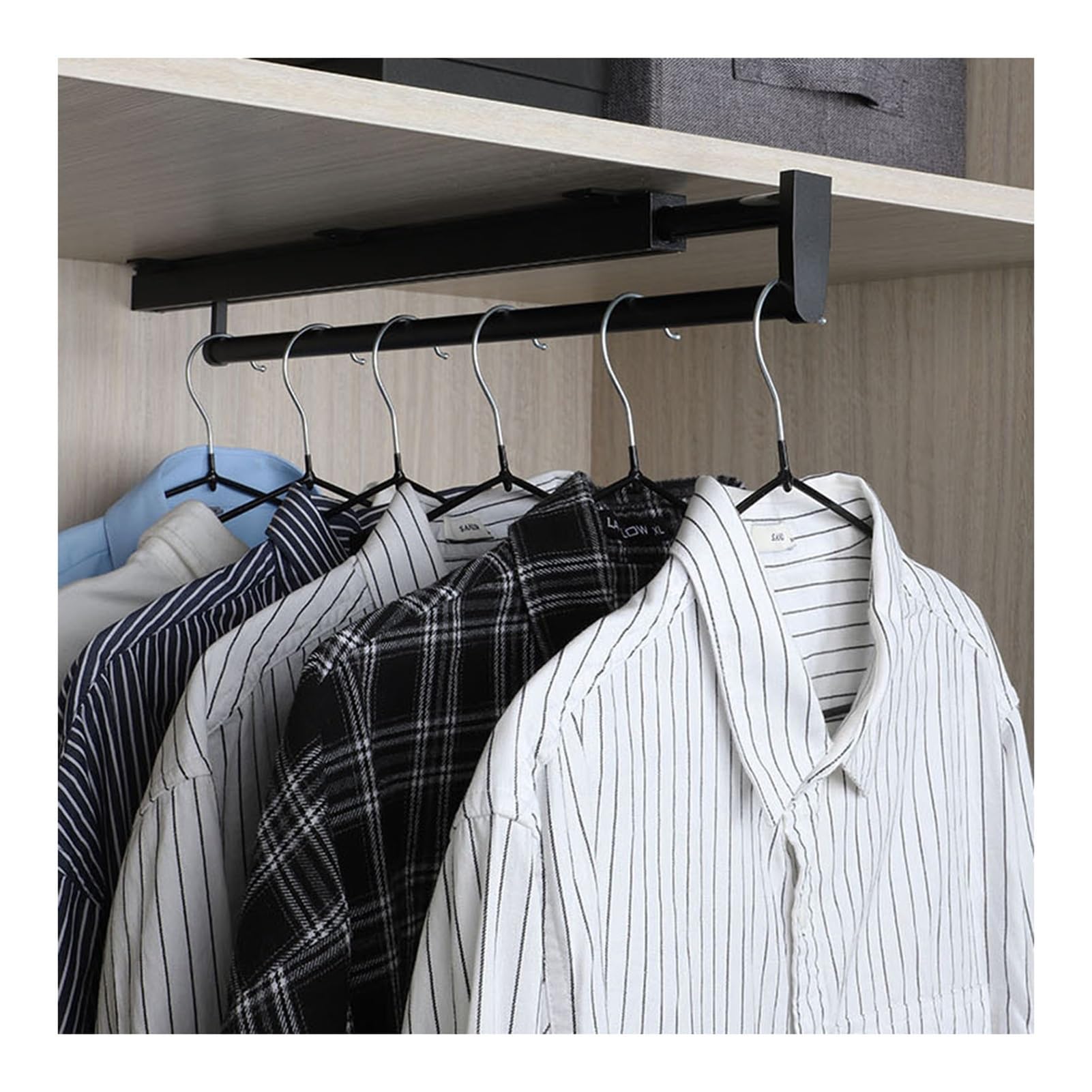 Adjustable Pull Out Pants Rack For Wardrobe, Sliding Wardrobe Hanging Rod, Telescopic Pants Hanger With Sliding Rail(240MM)
