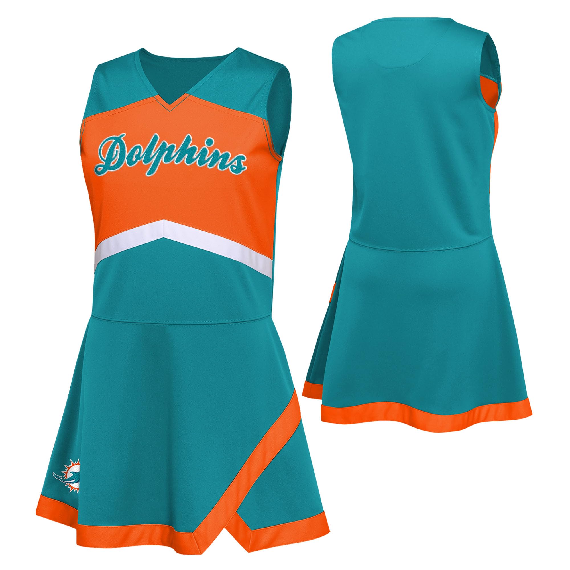 Outerstuff Conjunto de vestido de capitán animador de dos piezas para niñas preescolares de la NFL