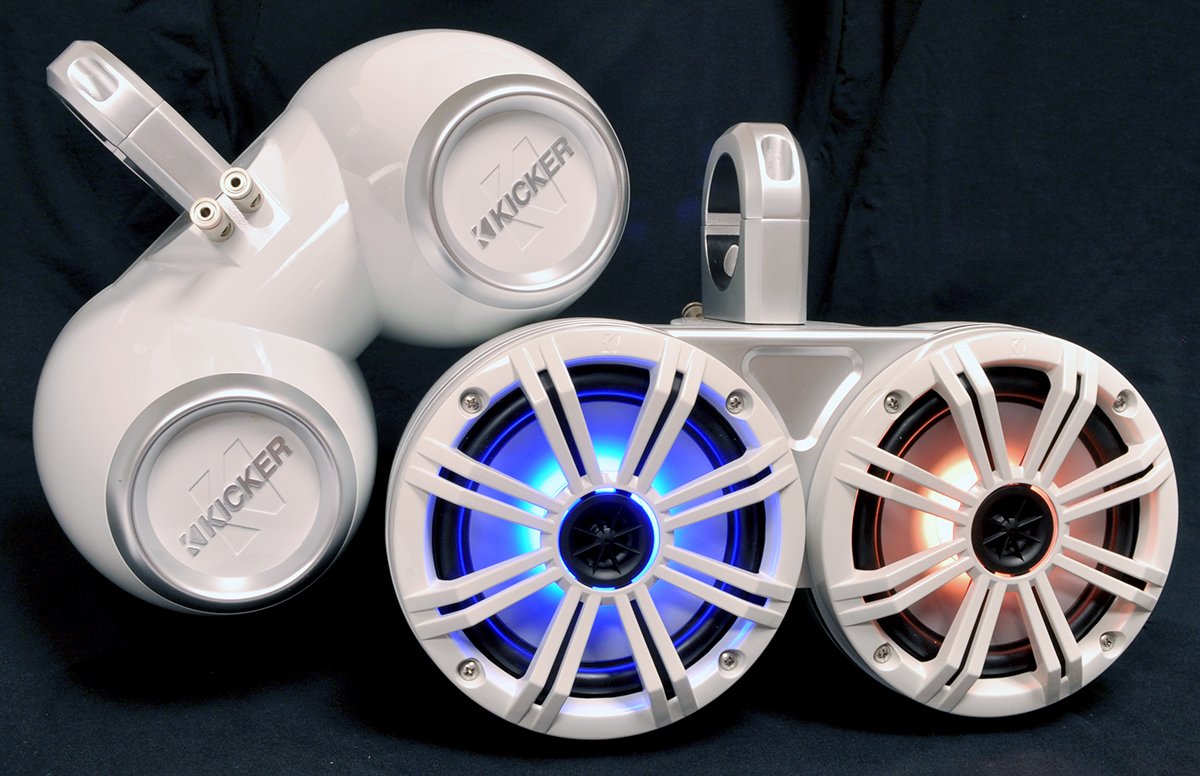 KICKER 12KMTEDW+BKM6LW White Dual Wake Tower 6.5 in Speaker System