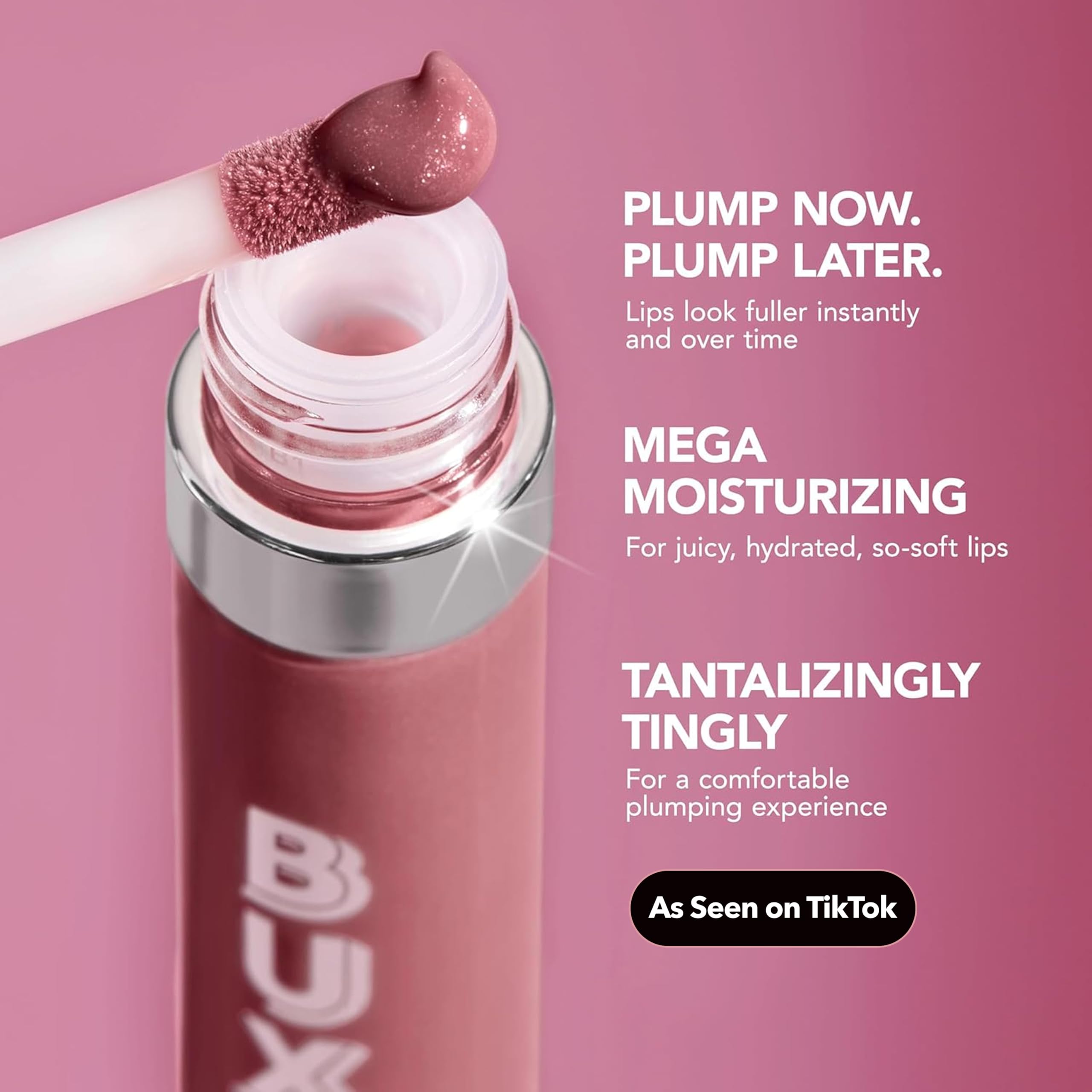 BUXOM Full-On Plumping Lip Cream, Hydrating Lip Plumper Gloss with Peptides & Hyaluronic Acid, High-Shine Tinted Formula for Fuller, Softer Lips, Cruelty-Free