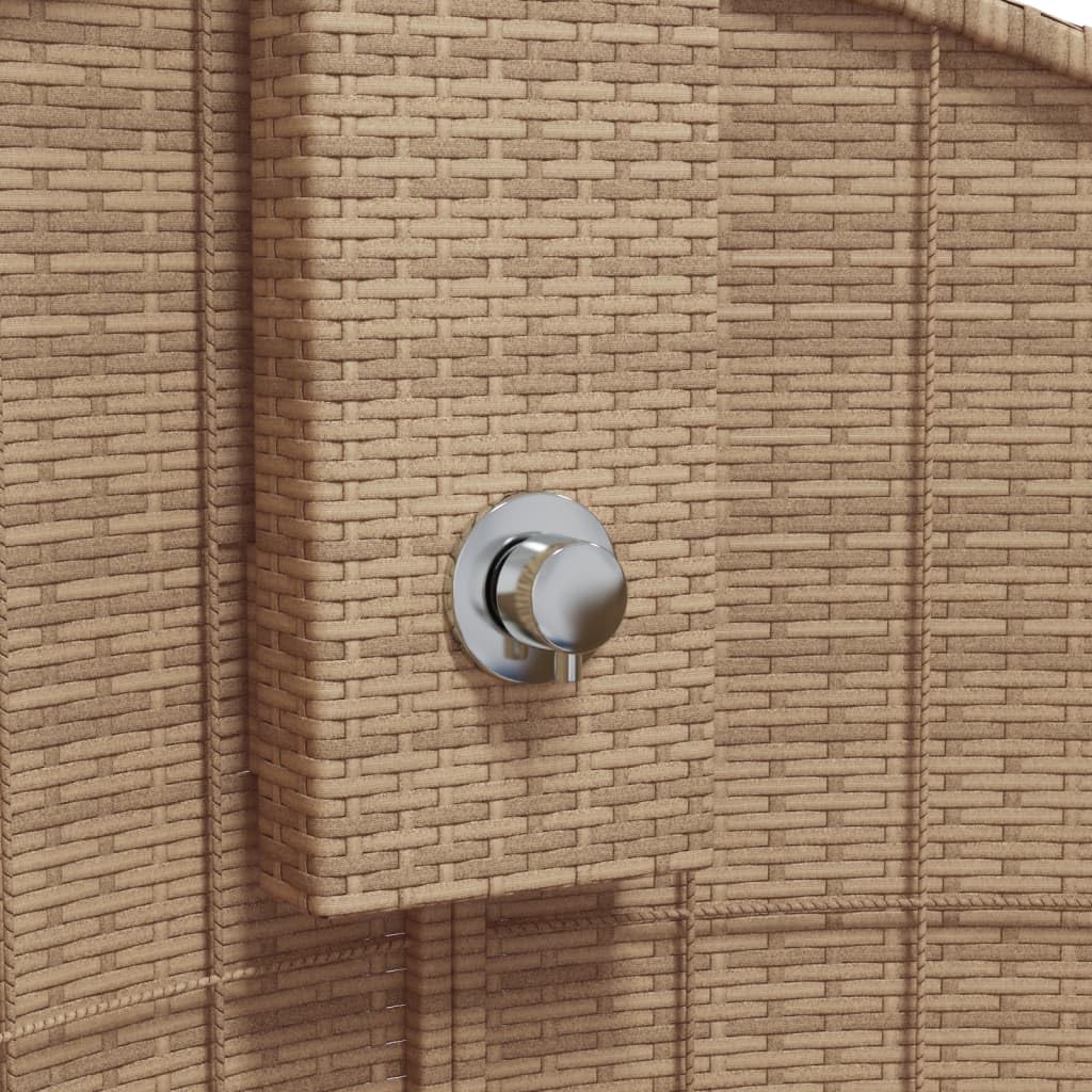 vidaXL Ducha de Exterior, Ducha con Rociador Giratorio, Ducha para Piscina, Mueble para Patio Jardín, Ratán PE y Madera Acacia Beige