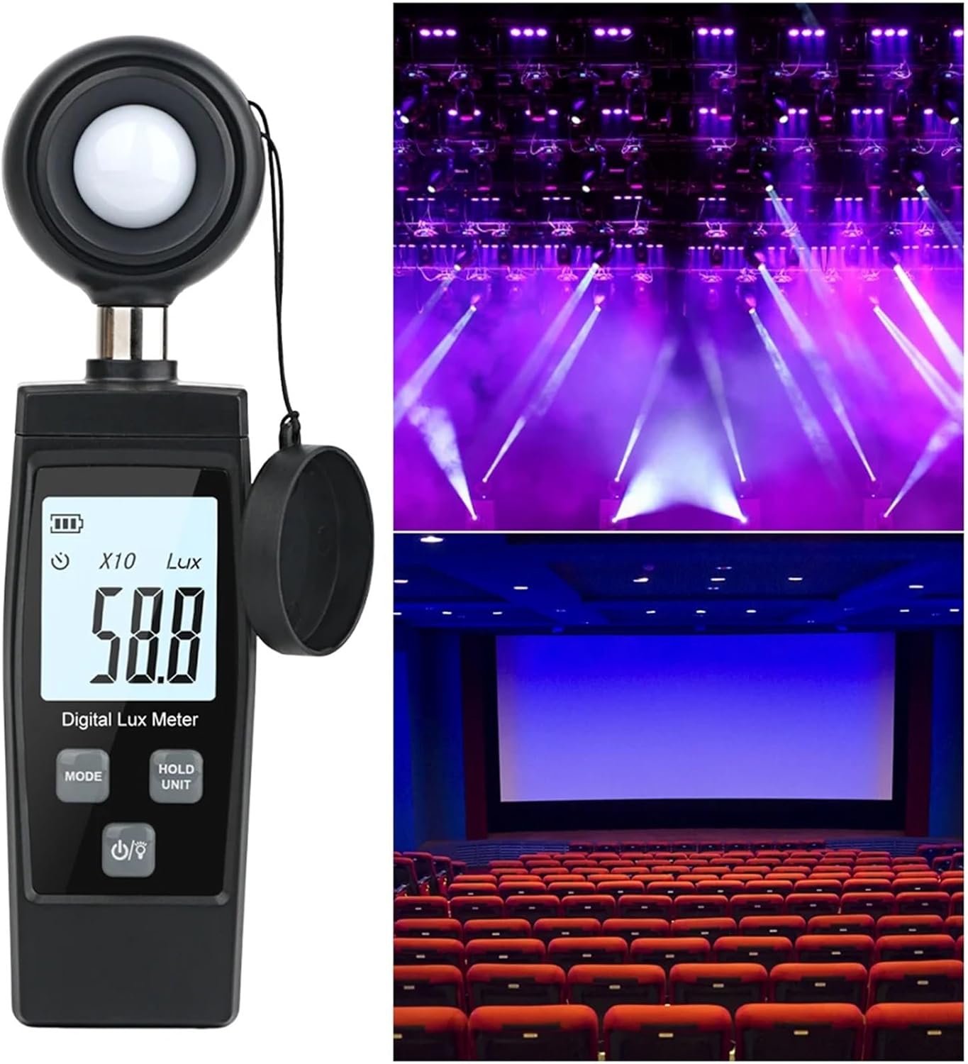 Light Meter, Digital Mini Lux Meter LCD Display Handheld Illuminometer 0-200000 Luminometer High Accuracy Lux/FC Measure Tester,Light Meter Photography