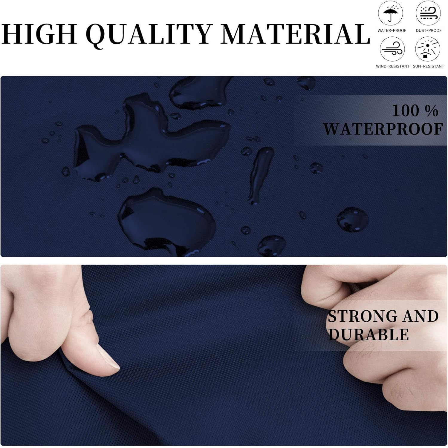 Easy-Going Patio V-Shaped Sectional Sofa Cover, Waterproof Outdoor Sectional Cover,Heavy Duty Garden Furniture Cover with Air Vent 100" L (on Each Side) x 33.5" D x 31" H, Navy : Patio, Lawn & Garden