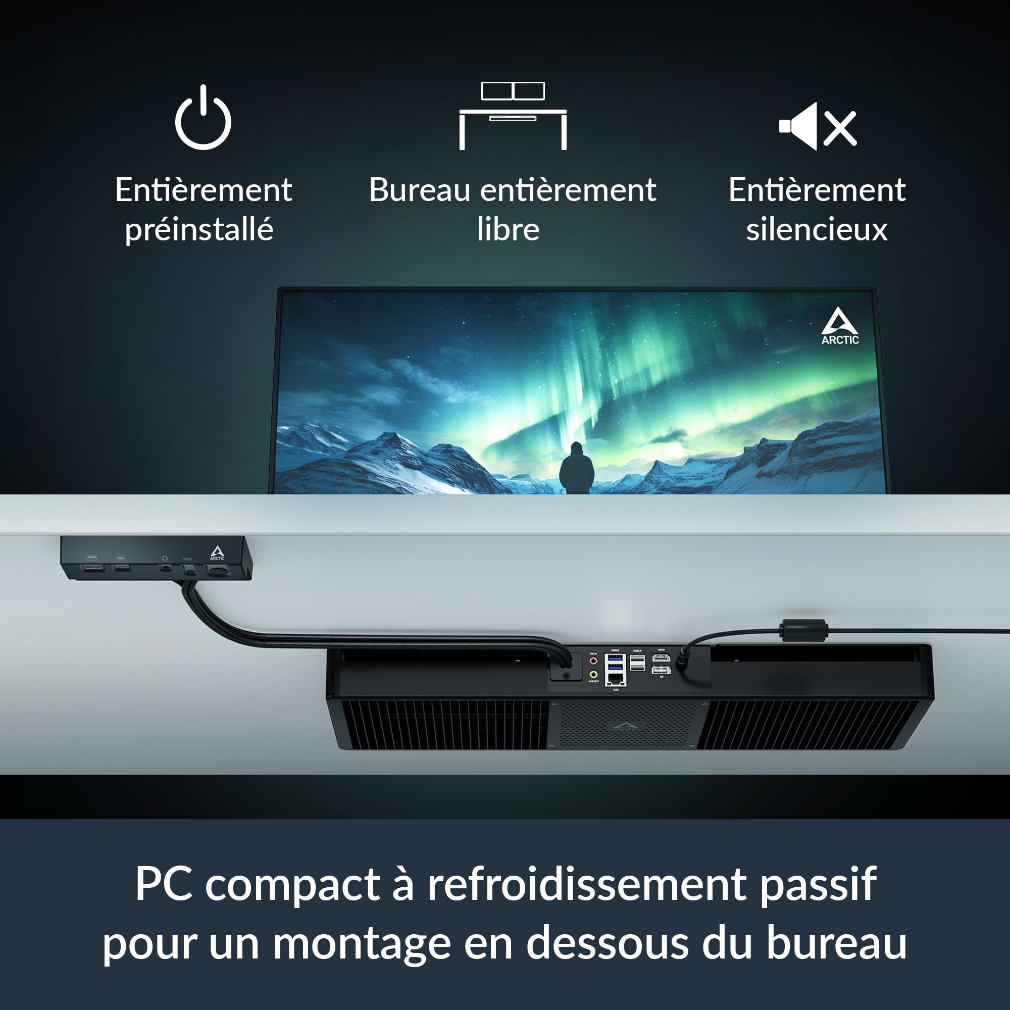 ARCTIC Senza 5700G - PC Montage sous Table, Refroidissement Passif