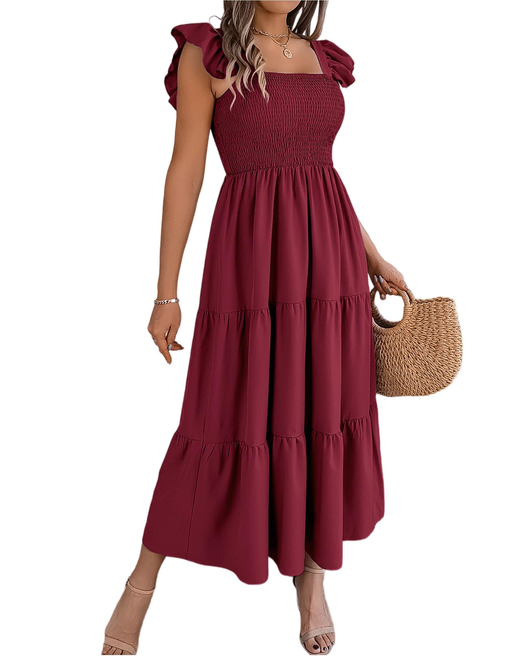 Robe d'été sans manches à col carré pour rester fraîche sans serrer la taille - 3