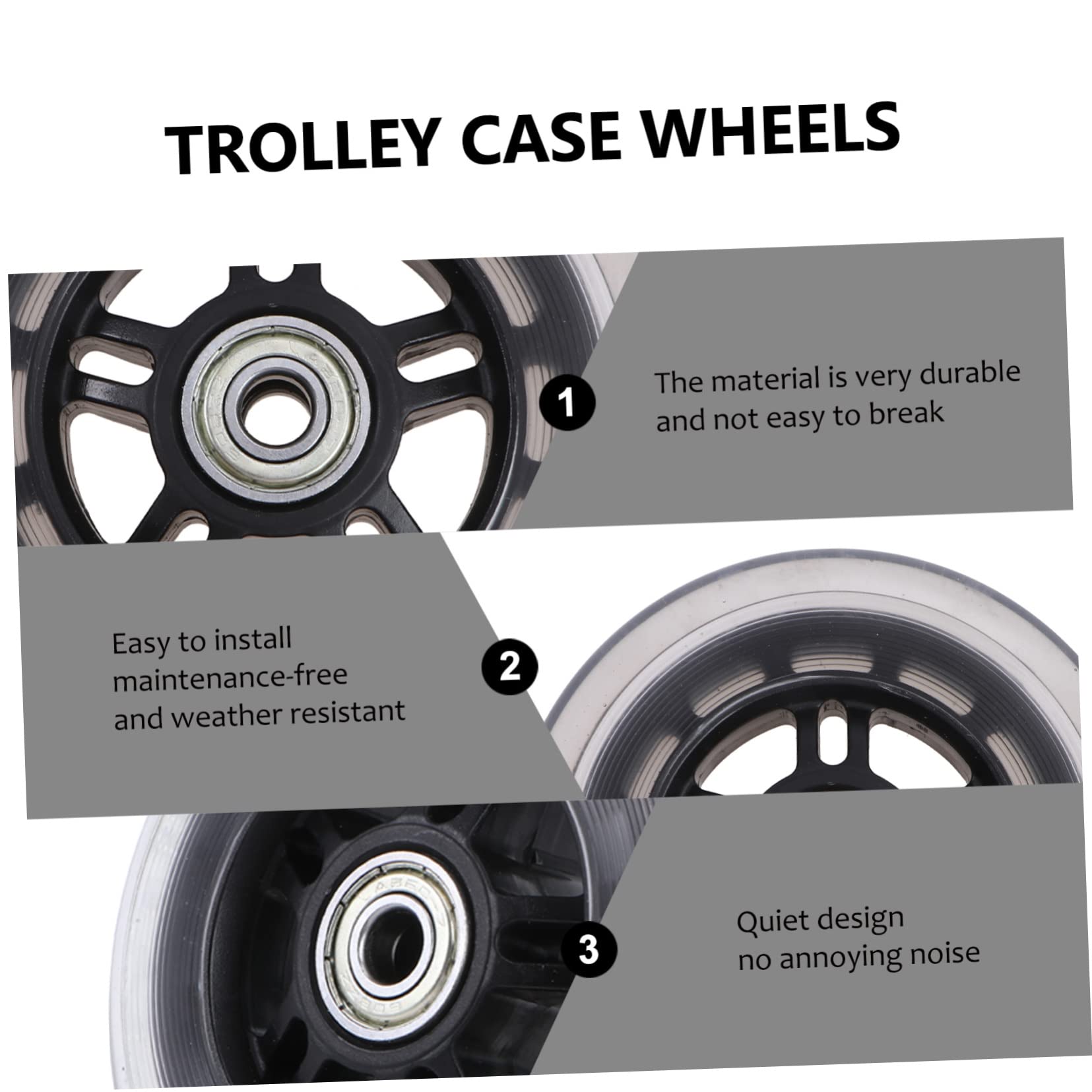 BESPORTBLE Lot de 4 Roues de Remplacement PU 100mm pour Scooter Garçon et Filles, Roulements Haute Élasticité, Roulement Silencieux pour Routes Accidentées et Pelouses Plusieurs Styles