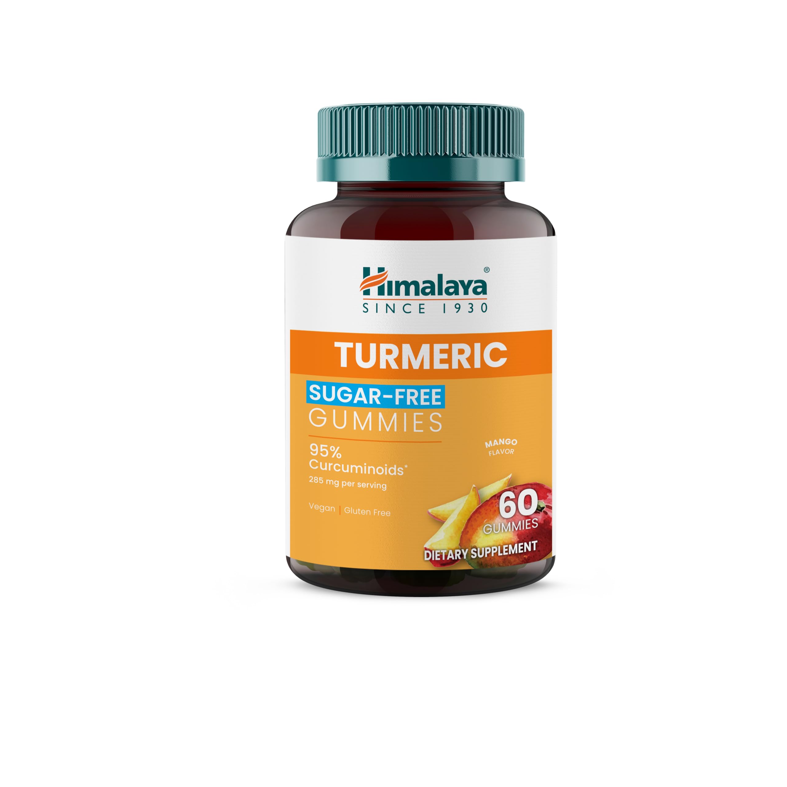 Himalaya Turmeric Sugar-Free Gummies, 300 mg, Mango Flavor, 60 Count Sugar-Free Mango