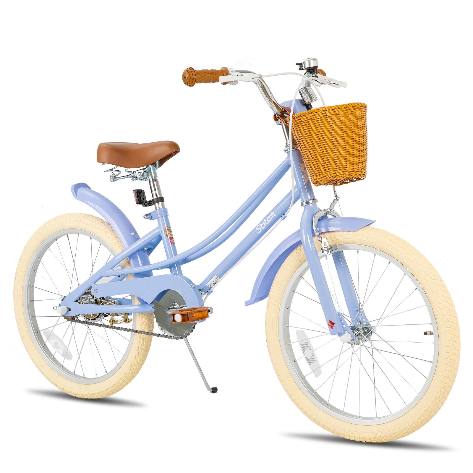STITCH JOYSTAR 20 inch Kids Bike for 7-10 Years Girls, 20 inch Girls Bike with Kickstand & Basket, Kids' Bicycle Purpleβ¦