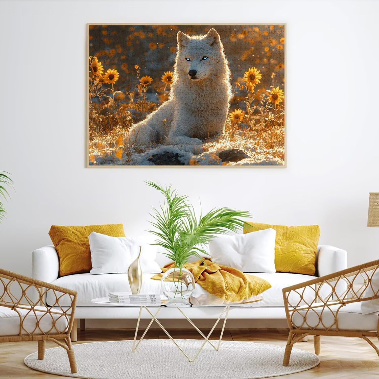 Puzzle dla dorosłych 6000, wilk słonecznik, 179 x 105 cm, n-372