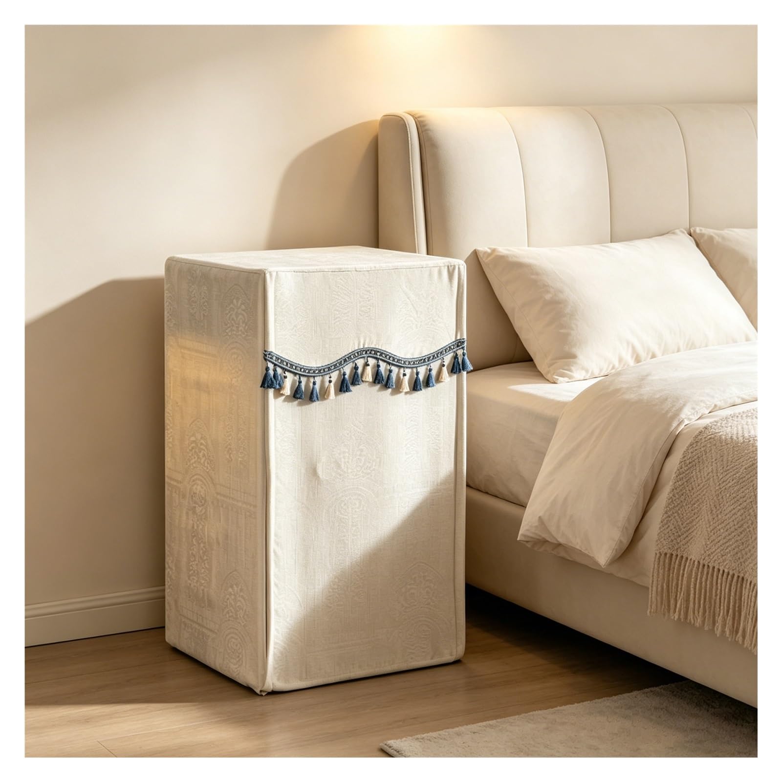 CHZDPP Custom Security Safe Cover with Invisible Zip, Universal Fit Safe Covers for Appliances, Chenille Fabric Protective Cover with Front Opening(White,20x16x28in/50x40x70 cm)