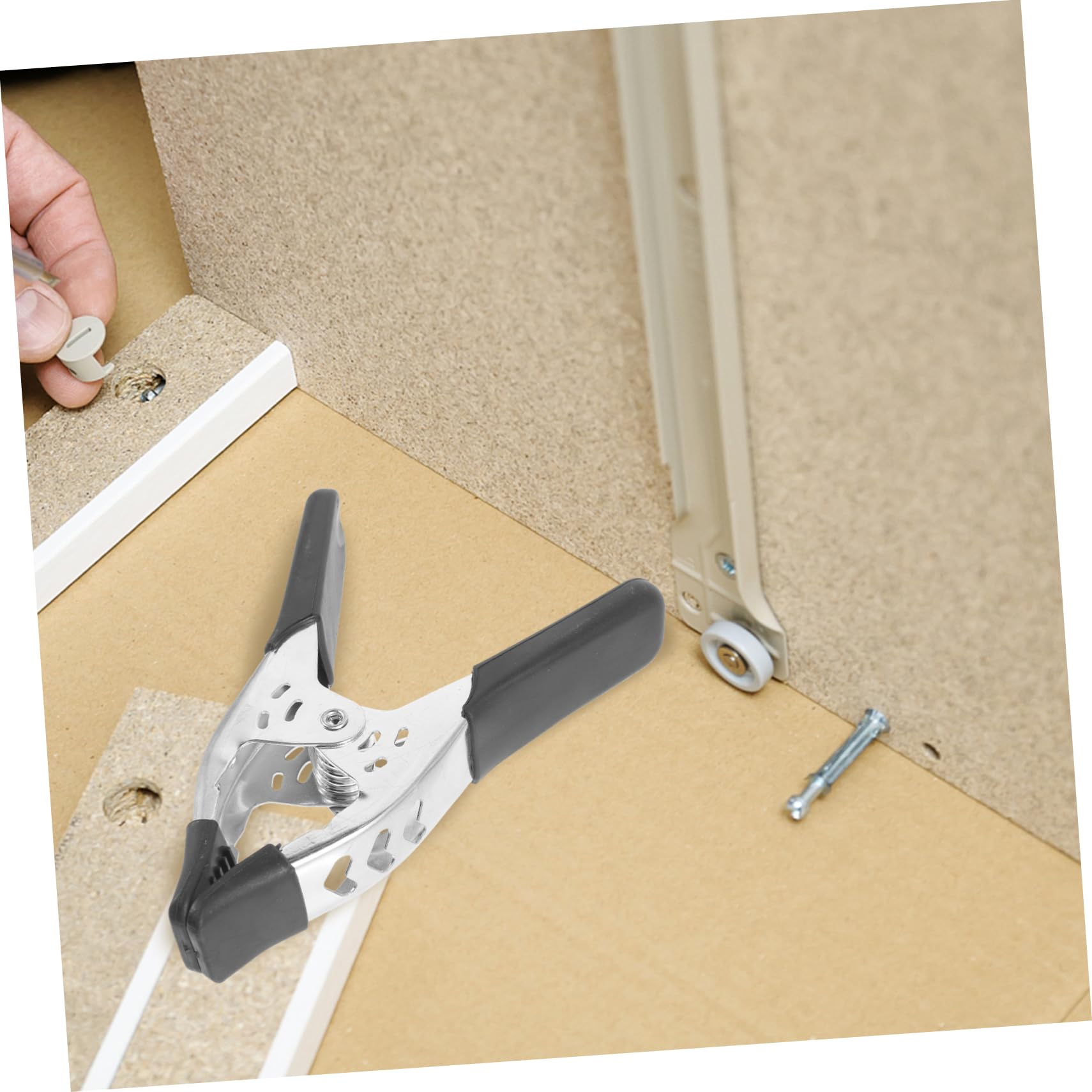 WOONEKY Metal Black Carpentry Fixing Clamp Woodworking Spring Clips Carpentry Fixed Clip Heavy Duty Spring Clamp