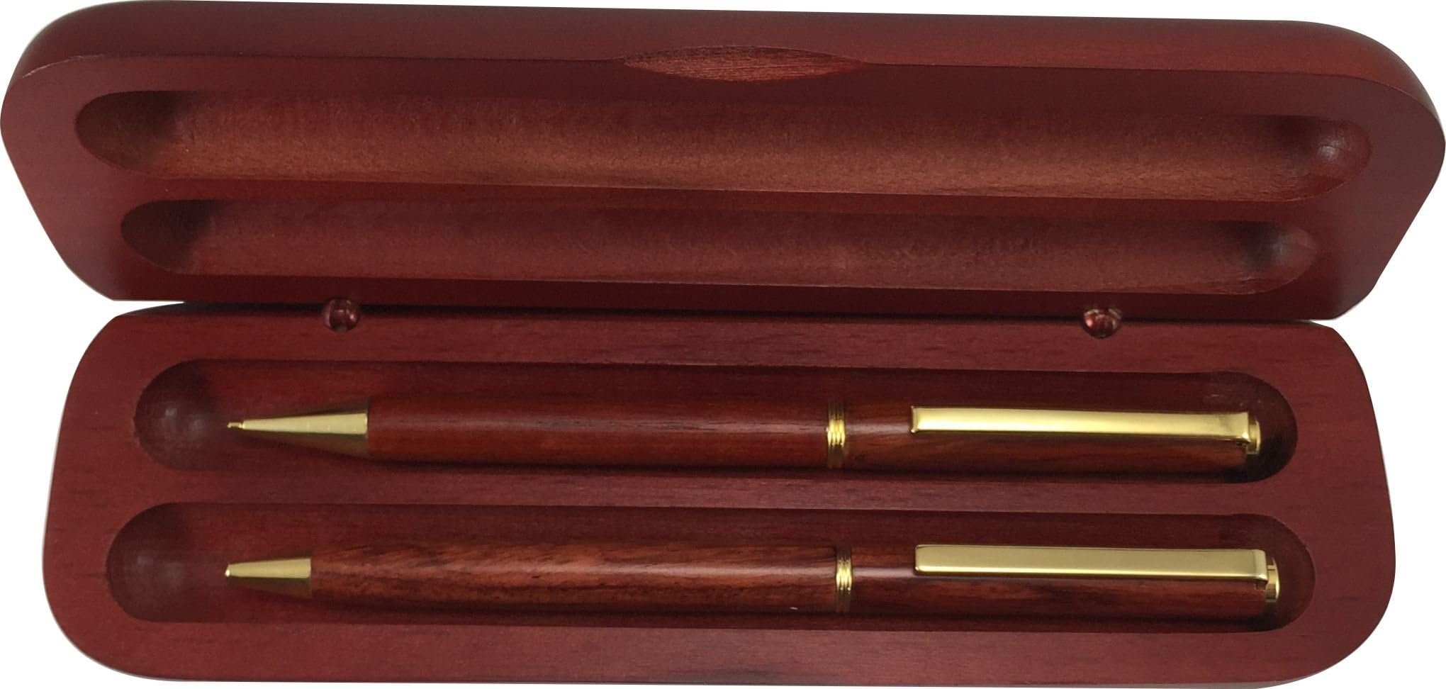 Rosewood Pen and Pencil in Wood Gift Box