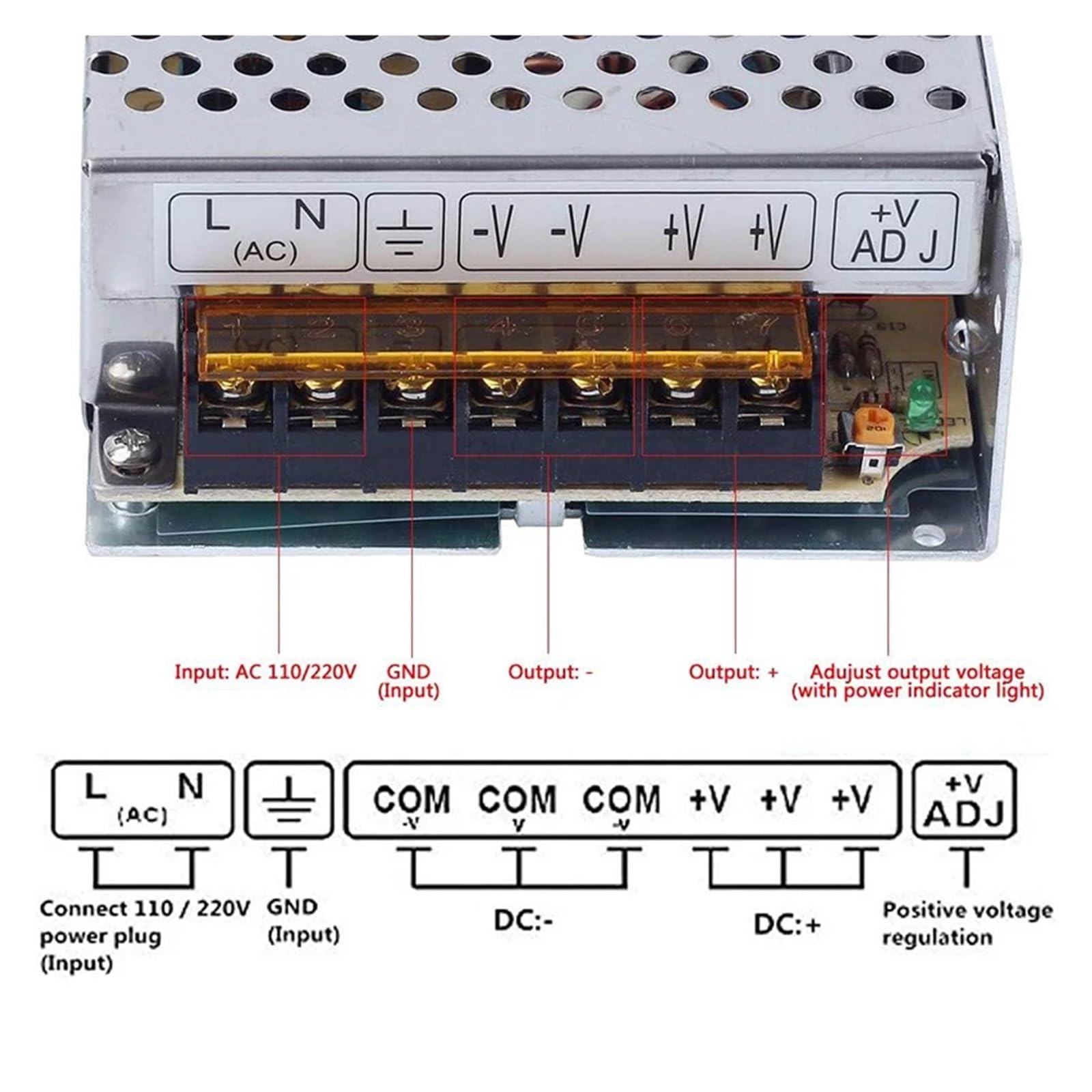 AC do DC 12V 24V 36V 48V 60V 70V Zasilacz impulsowy 12V 600W Źródło adaptera transformatora Napęd do taśmy LED CCTV Wszechstronny i wydajny(12V)