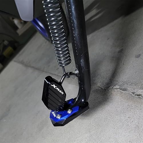 Miniatura 5 de Para XMAX X-MAX 125 250 300 400 XMAX250 Soporte lateral de la motocicleta Soporte de extensión Pie Base Trípode extendido (color  azul, tamaño 3)