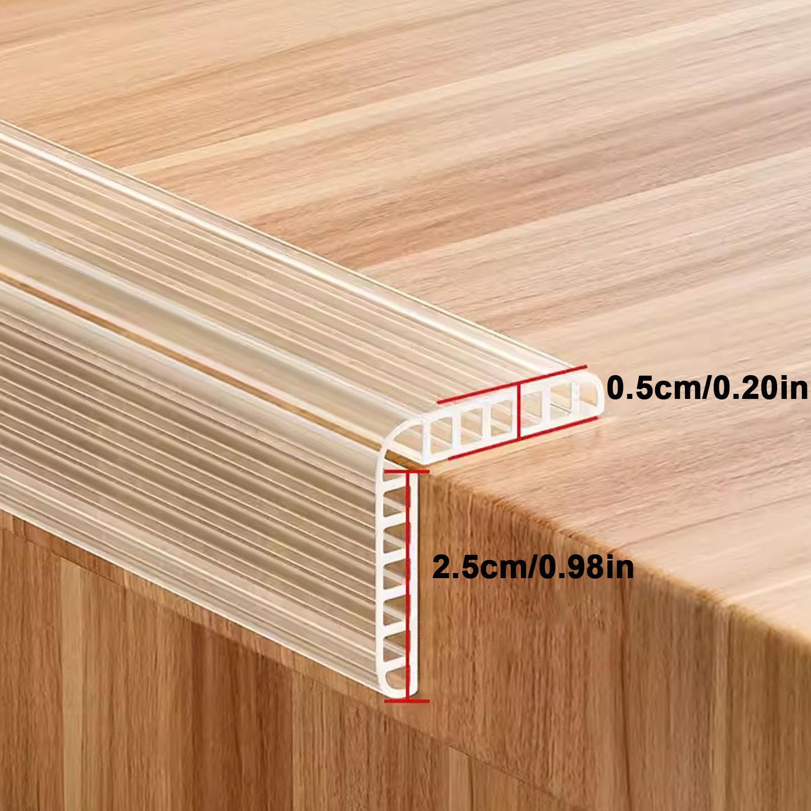 Silikon-Kantenschutzstreifen, Selbstklebender, transparenter, weicher Kantenschutzstreifen for Ecken, mehrere Längen von 2–10 m(2.5cm,10m)