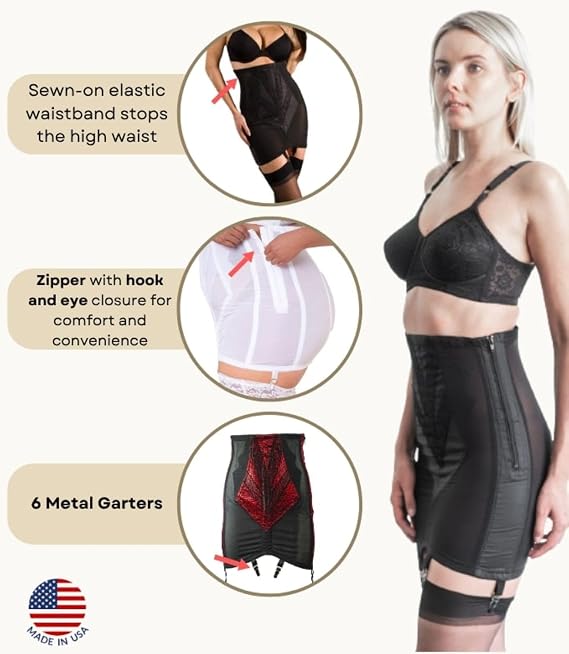Rago 1294 | Open Bottom Girdle Extra Firm Shaping | Sizes M8X | Zipper + Hook Closure | Classic Vintage Control | USA MADE