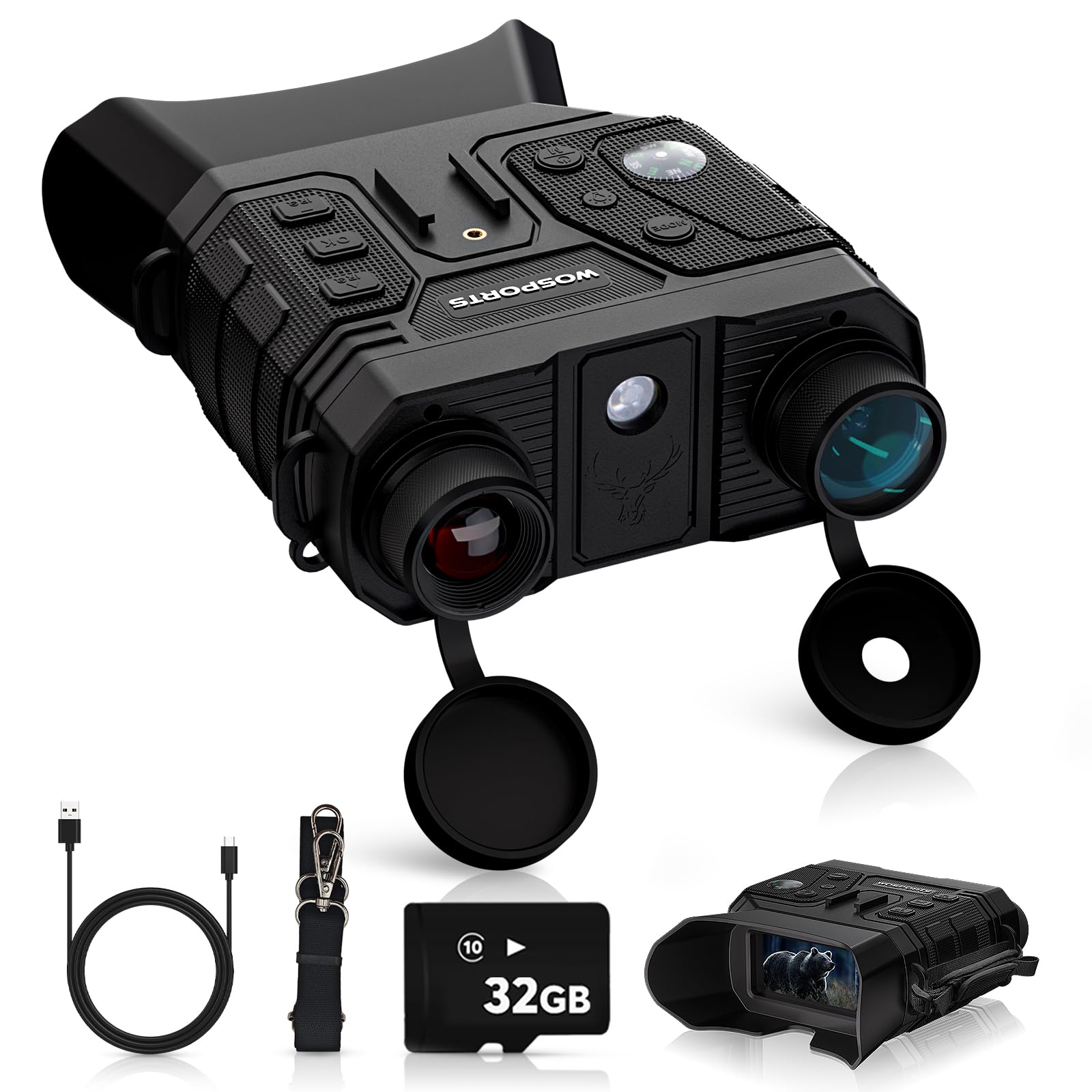 3280 ft Full-Color Vision Night Vision Binoculars with 48MP Photo