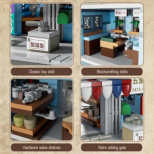 Miniatura 4 de Mini bloques de construcción de Hong Kong City Street View Ferretería Juguetes, Juego de modelos de arquitectura retro de Hong Kong, 419 piezas de